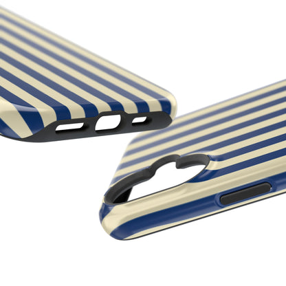 Summer Stripes Case in Butter Yellow + Dark Blue