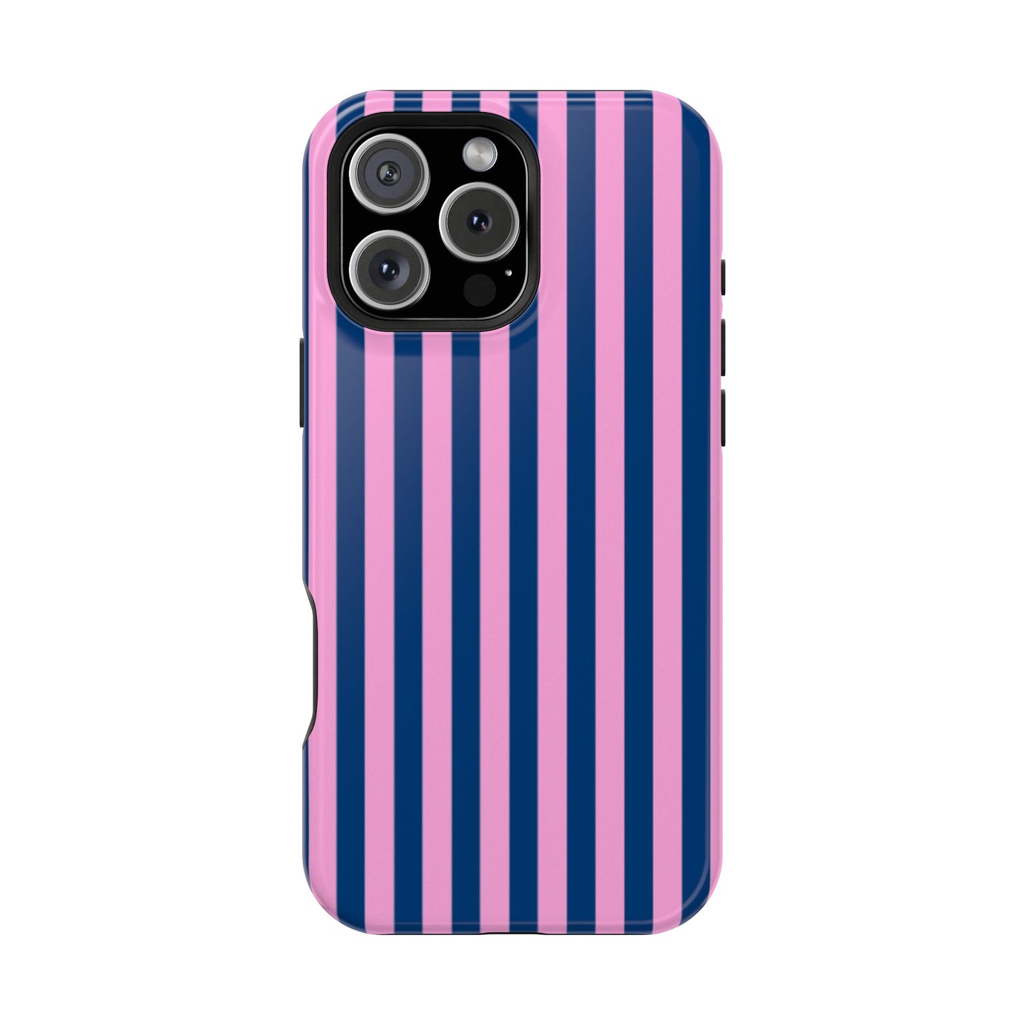 Summer Stripes Case in Dark Blue + Poppy Pink