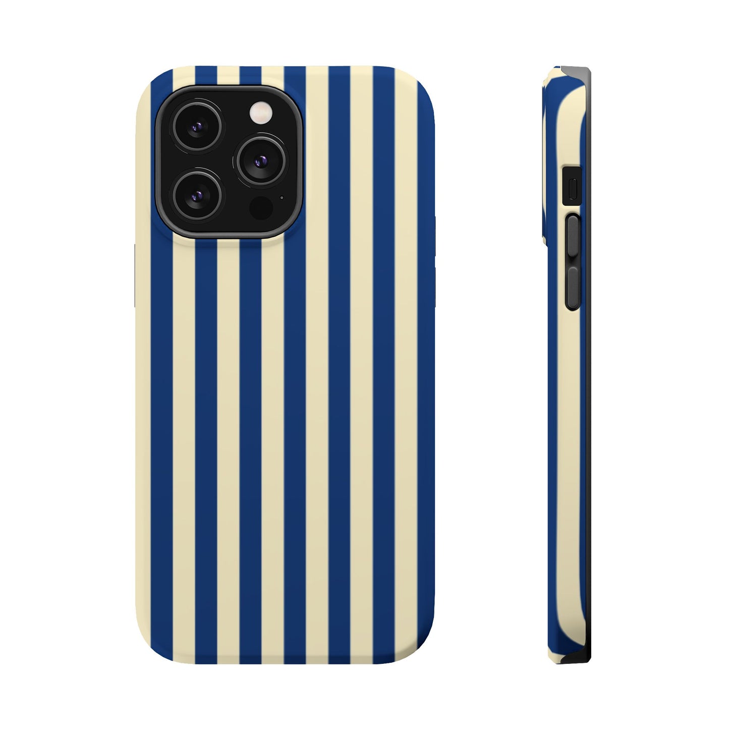 Summer Stripes Case in Butter Yellow + Dark Blue