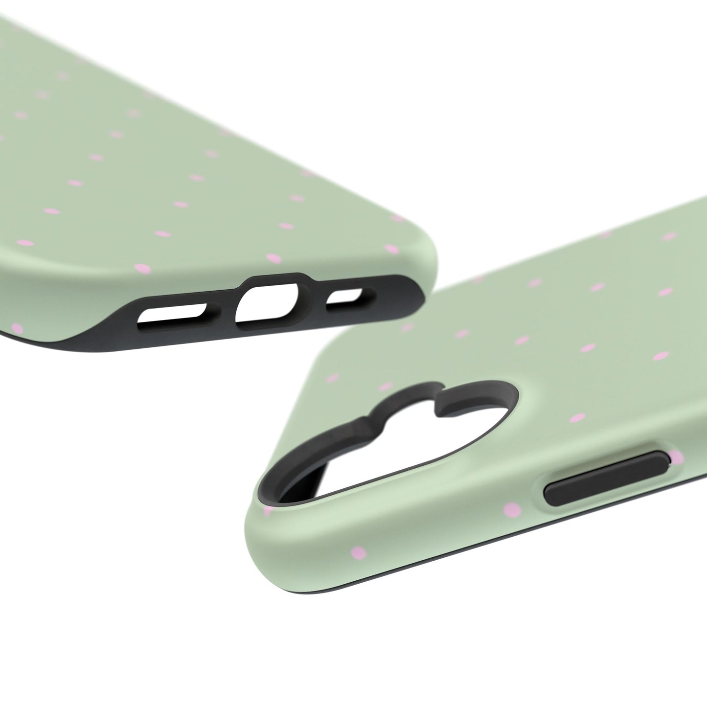 Polka Pop Case in Mint Green + Princess Pink