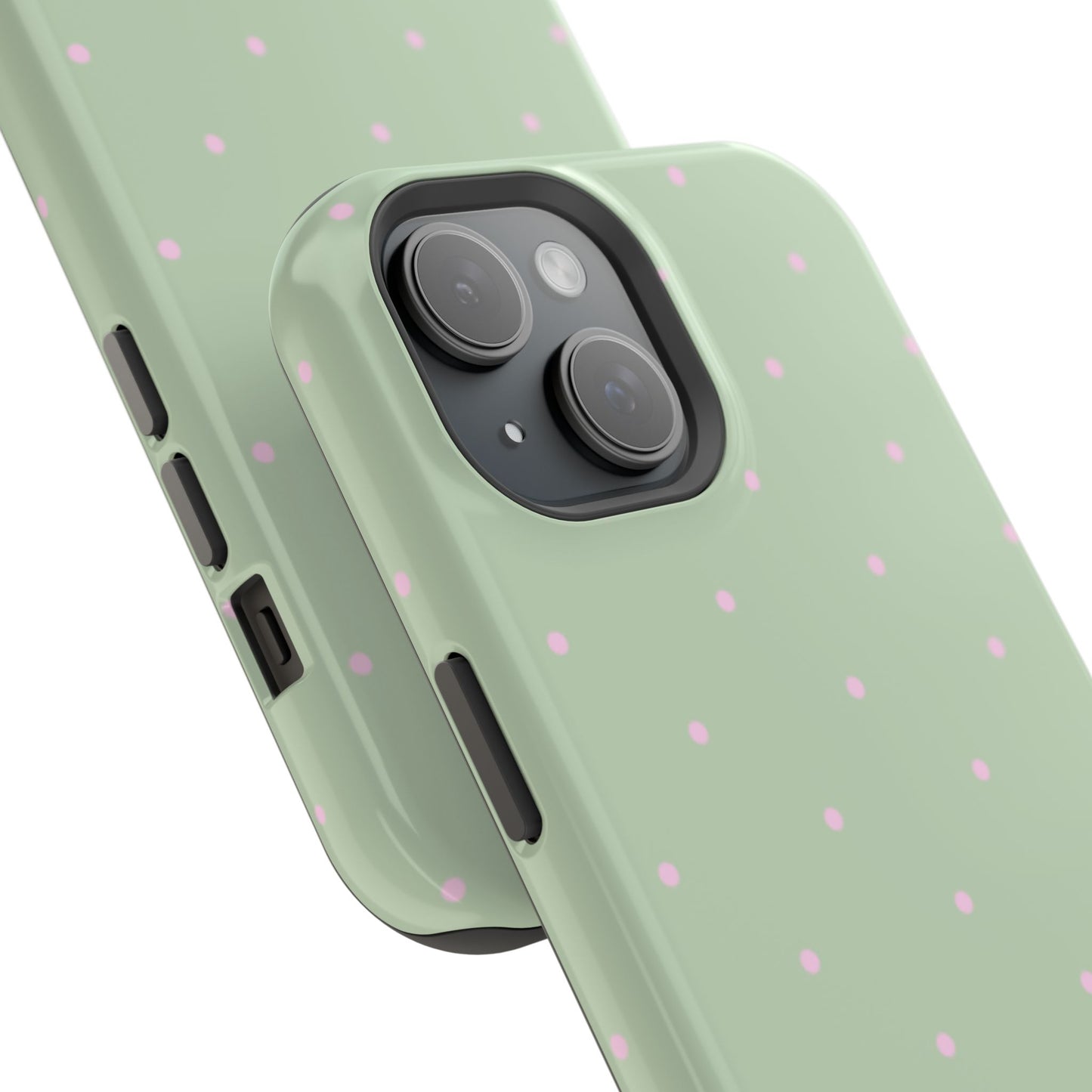 Polka Pop Case in Mint Green + Princess Pink