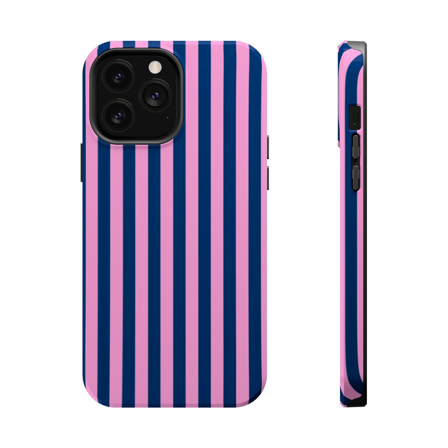Summer Stripes Case in Dark Blue + Poppy Pink