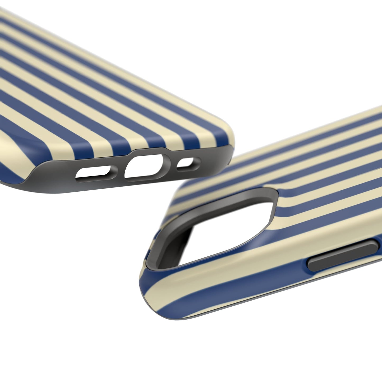 Summer Stripes Case in Butter Yellow + Dark Blue