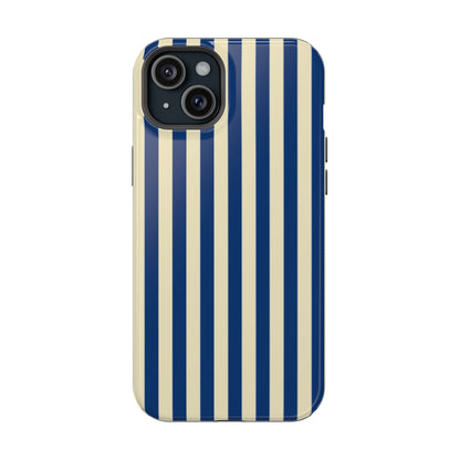 Summer Stripes Case in Butter Yellow + Dark Blue