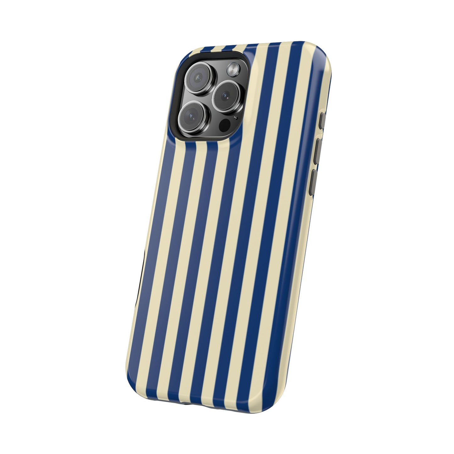 Summer Stripes Case in Butter Yellow + Dark Blue
