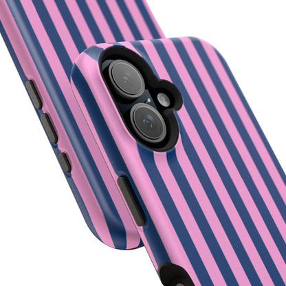 Summer Stripes Case in Dark Blue + Poppy Pink