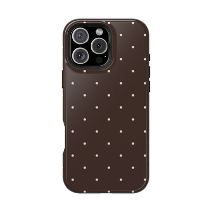 Polka Pop Case in Espresso Brown + Off White