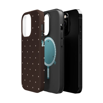 Polka Pop Case in Espresso Brown + Off White