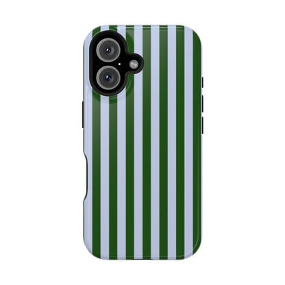 Summer Stripes Case in Forest Green + Baby Blue