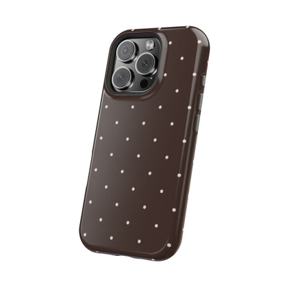 Polka Pop Case in Espresso Brown + Off White