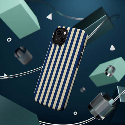 Summer Stripes Case in Butter Yellow + Dark Blue