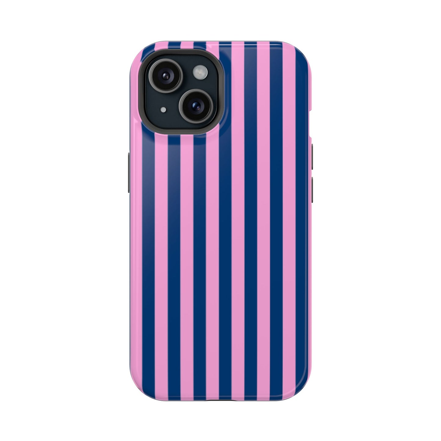 Summer Stripes Case in Dark Blue + Poppy Pink