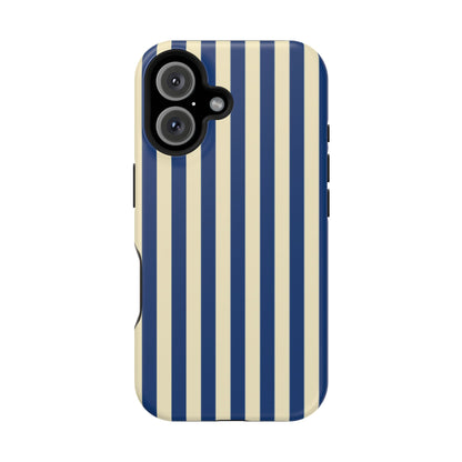 Summer Stripes Case in Butter Yellow + Dark Blue