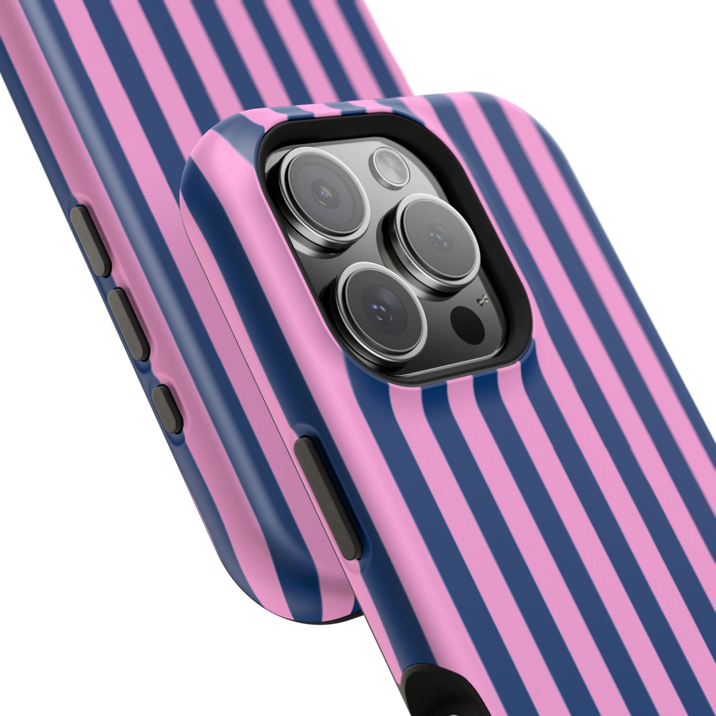 Summer Stripes Case in Dark Blue + Poppy Pink