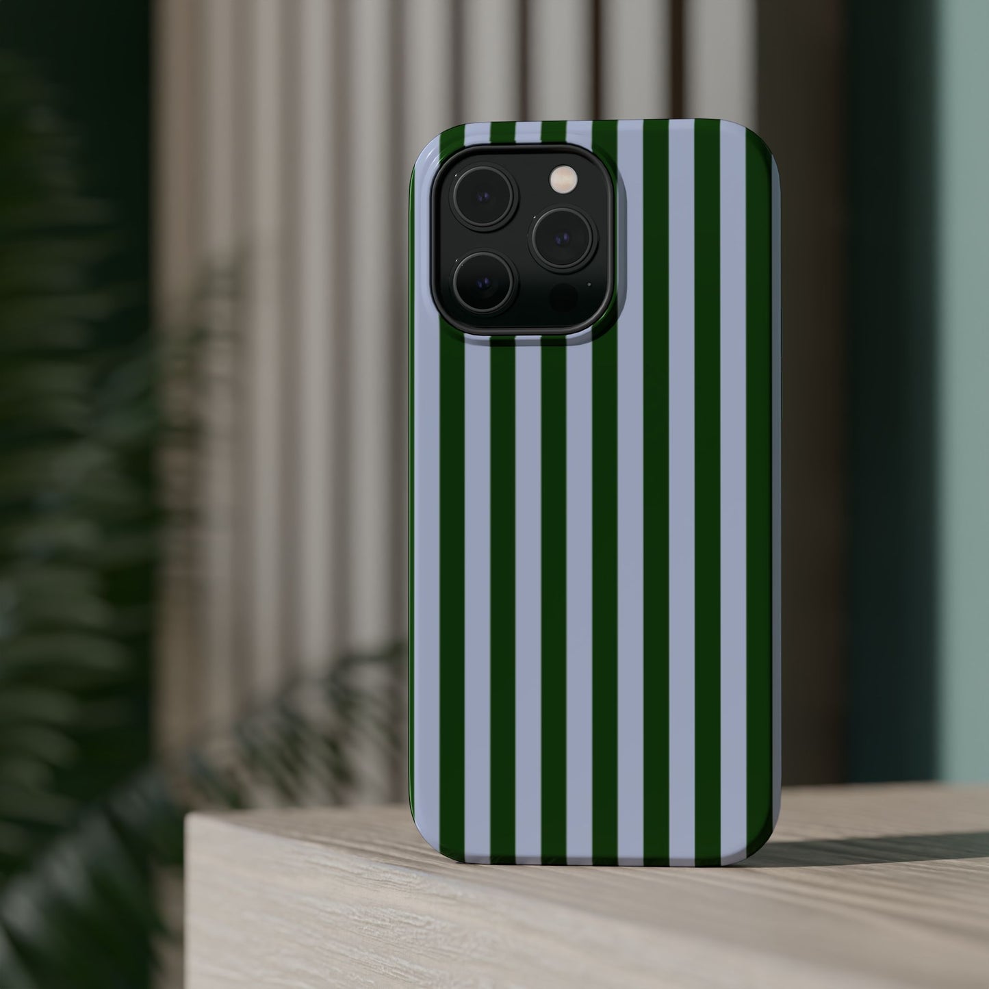 Summer Stripes Case in Forest Green + Baby Blue