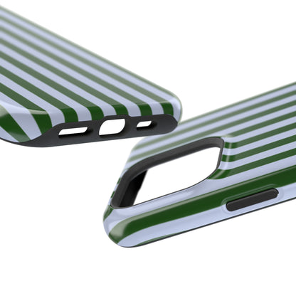 Summer Stripes Case in Forest Green + Baby Blue