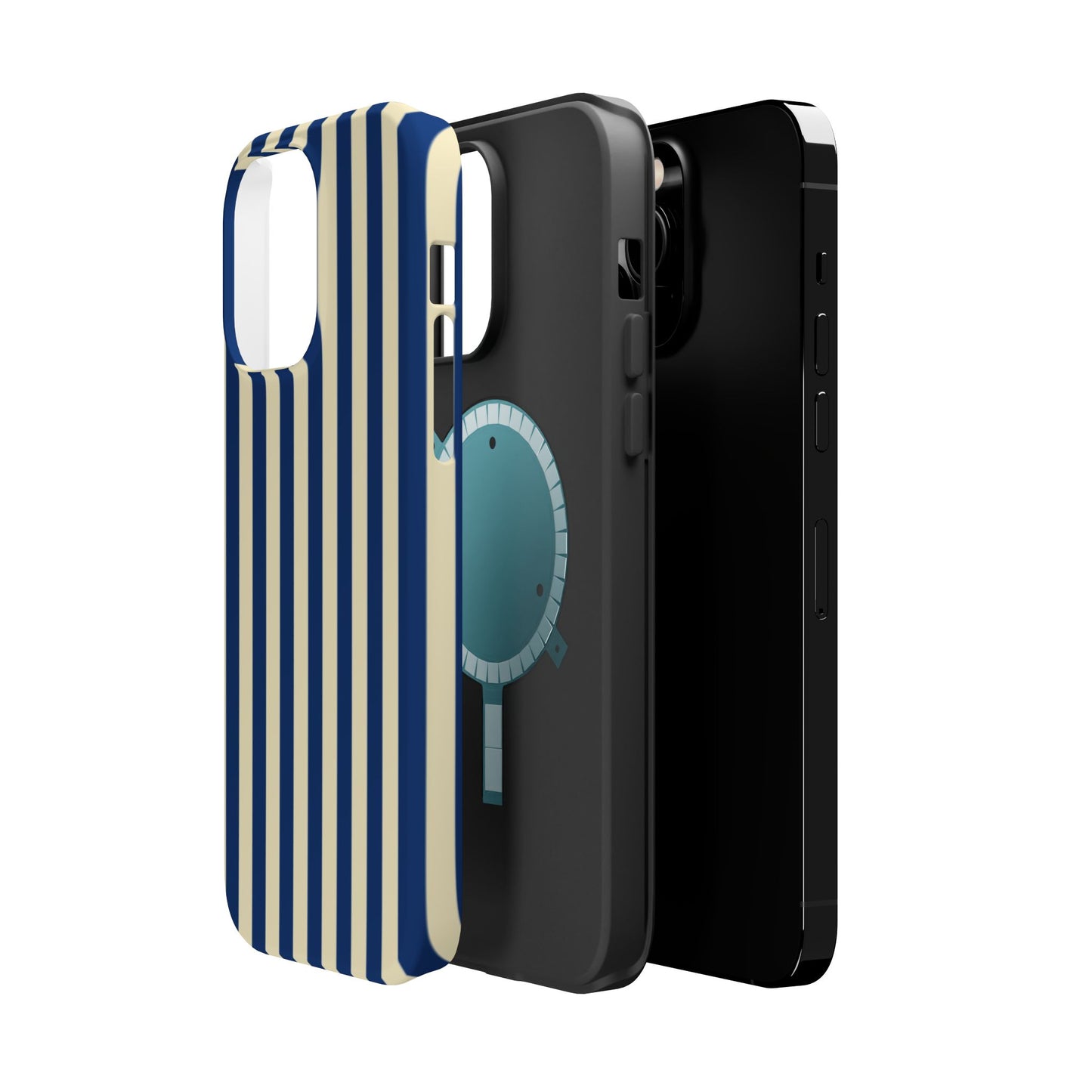 Summer Stripes Case in Butter Yellow + Dark Blue