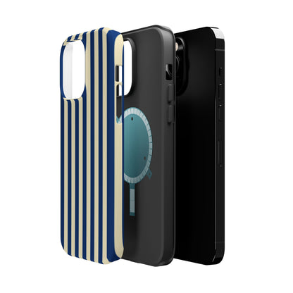 Summer Stripes Case in Butter Yellow + Dark Blue