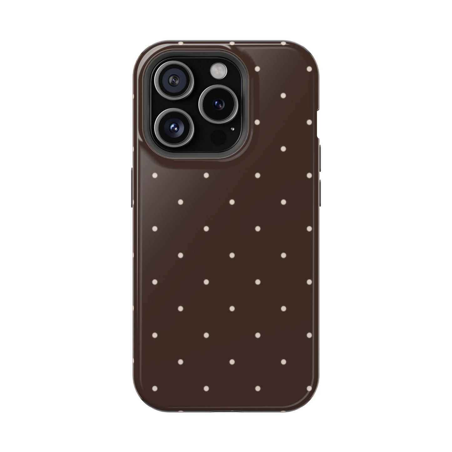 Polka Pop Case in Espresso Brown + Off White