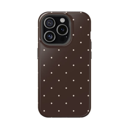 Polka Pop Case in Espresso Brown + Off White