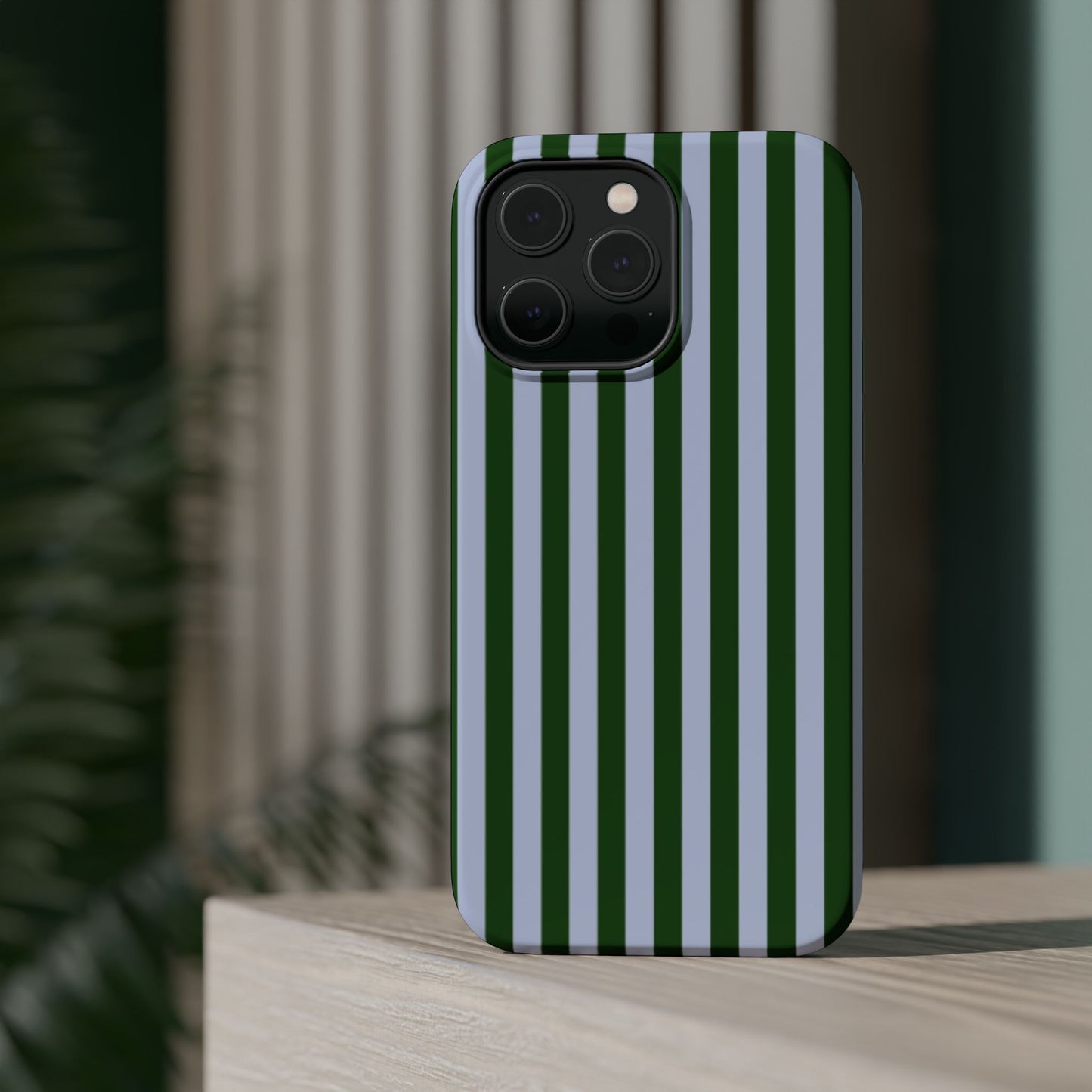 Summer Stripes Case in Forest Green + Baby Blue