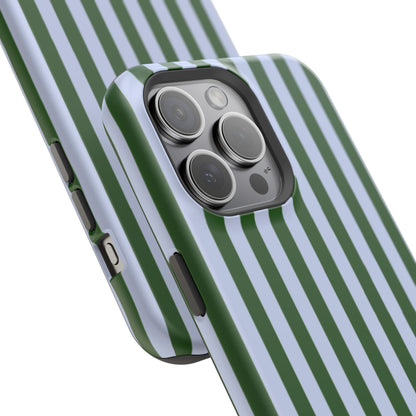 Summer Stripes Case in Forest Green + Baby Blue