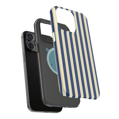 Summer Stripes Case in Butter Yellow + Dark Blue
