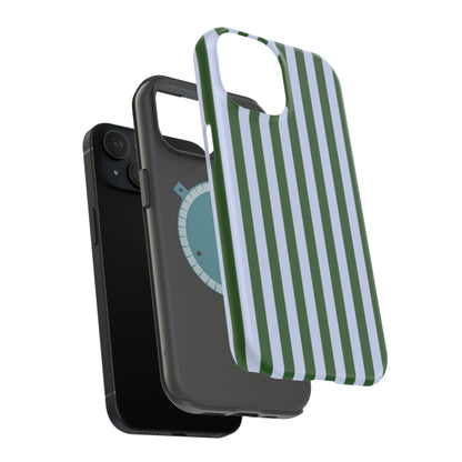 Summer Stripes Case in Forest Green + Baby Blue