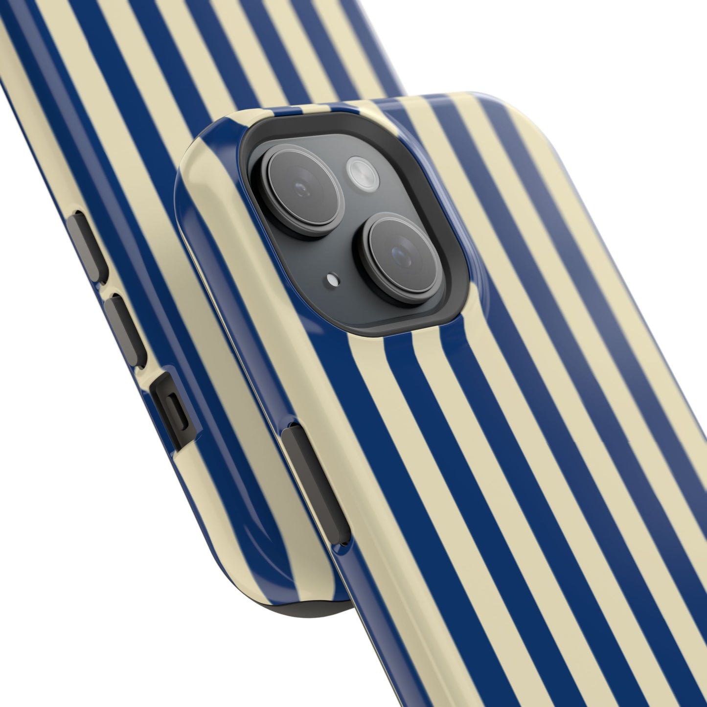 Summer Stripes Case in Butter Yellow + Dark Blue
