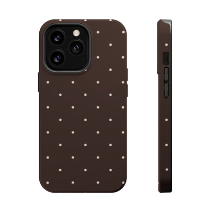 Polka Pop Case in Espresso Brown + Off White