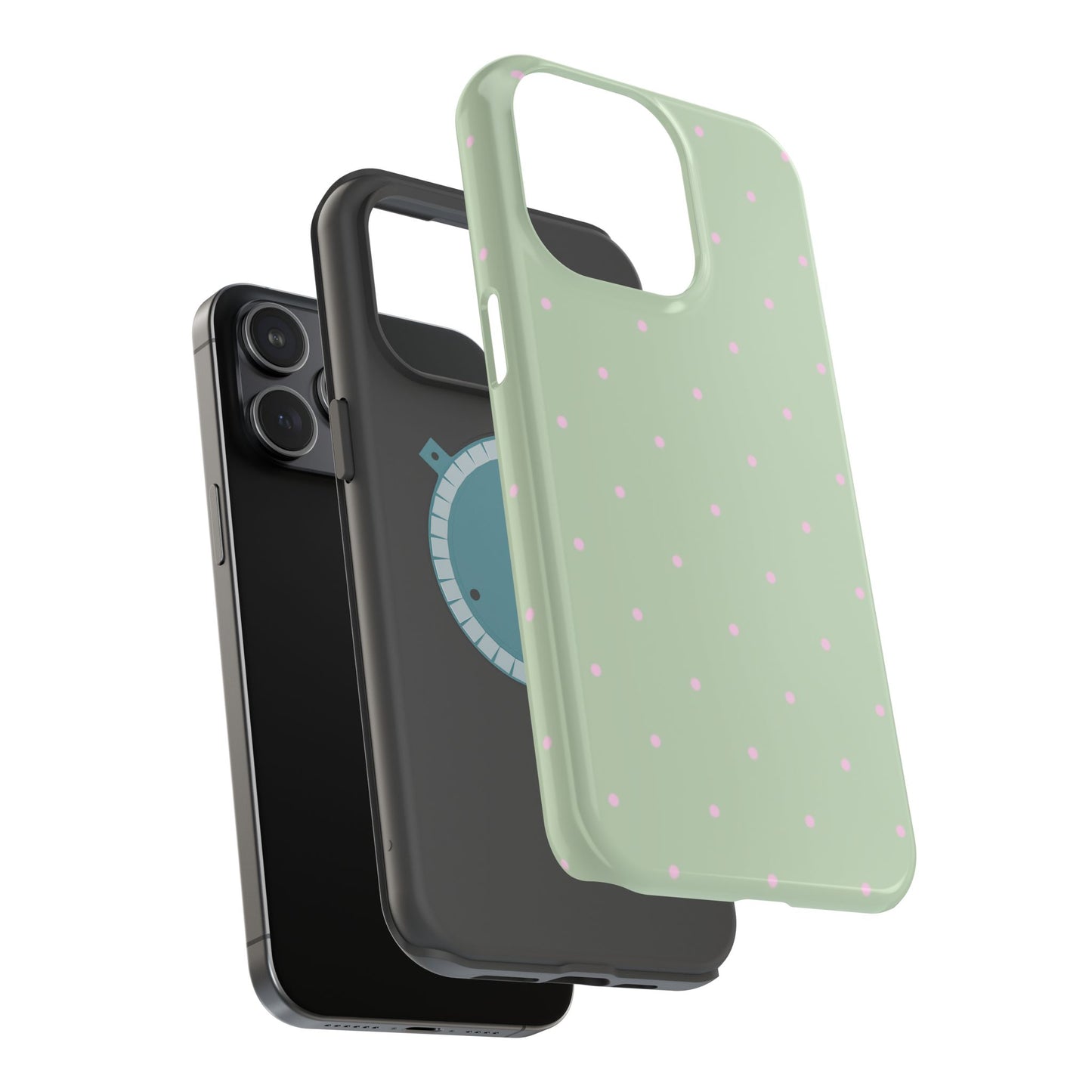 Polka Pop Case in Mint Green + Princess Pink