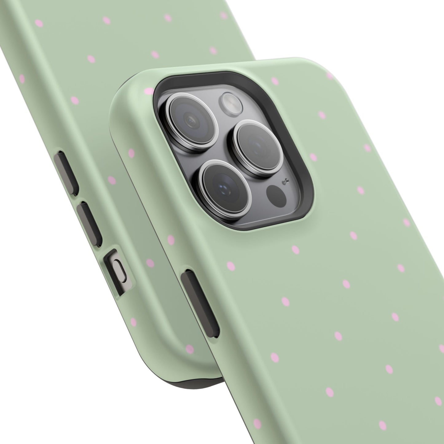 Polka Pop Case in Mint Green + Princess Pink