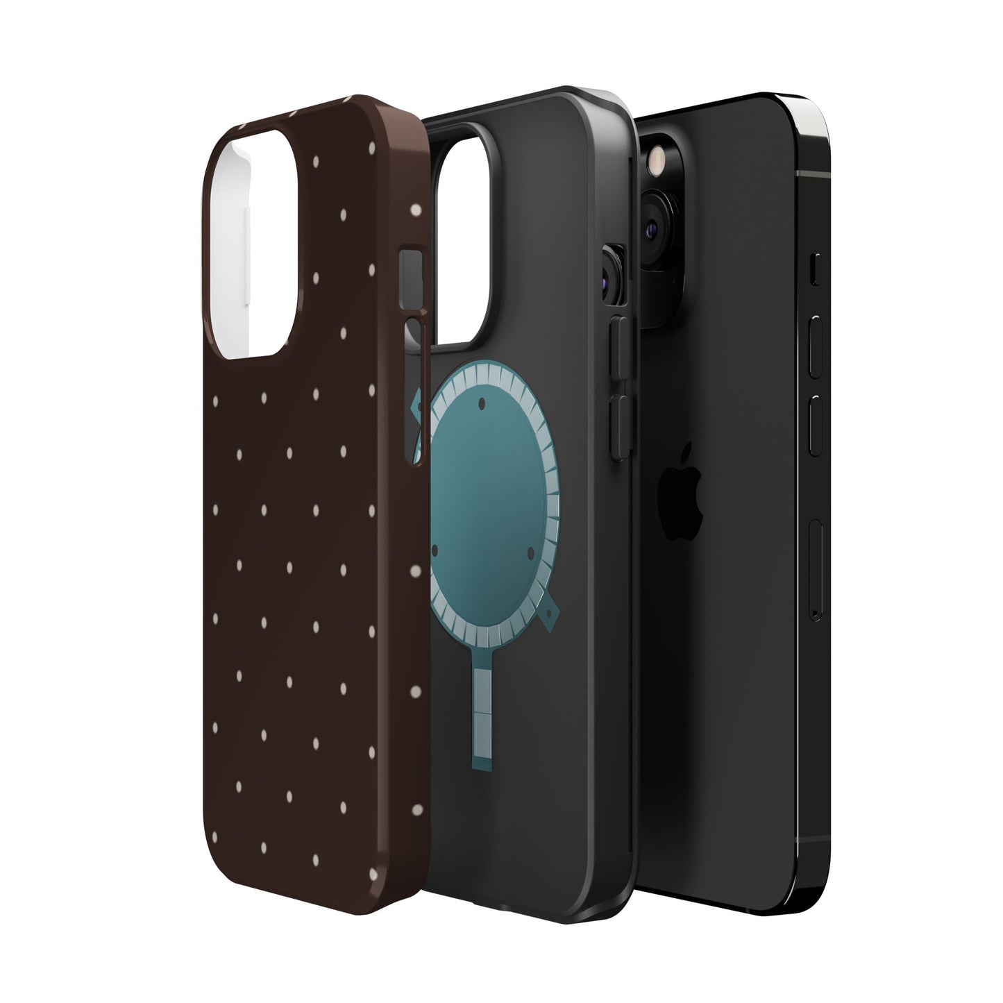 Polka Pop Case in Espresso Brown + Off White