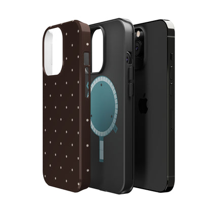 Polka Pop Case in Espresso Brown + Off White