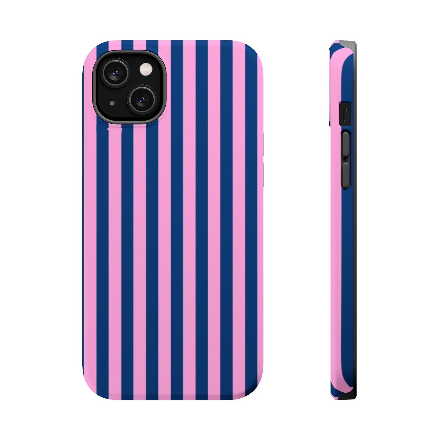 Summer Stripes Case in Dark Blue + Poppy Pink
