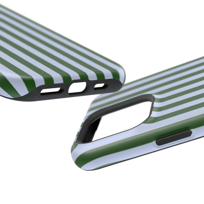 Summer Stripes Case in Forest Green + Baby Blue