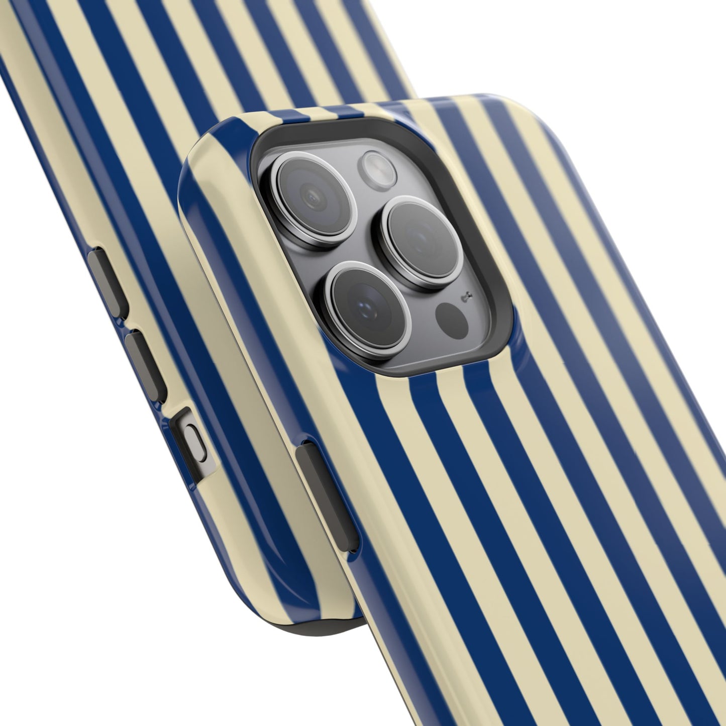 Summer Stripes Case in Butter Yellow + Dark Blue