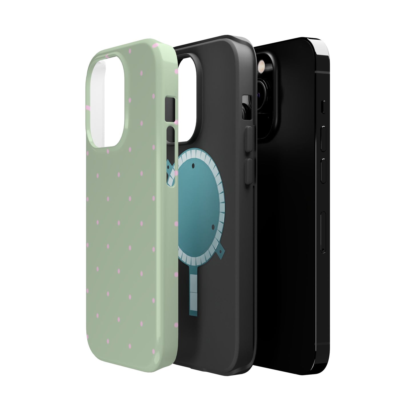 Polka Pop Case in Mint Green + Princess Pink
