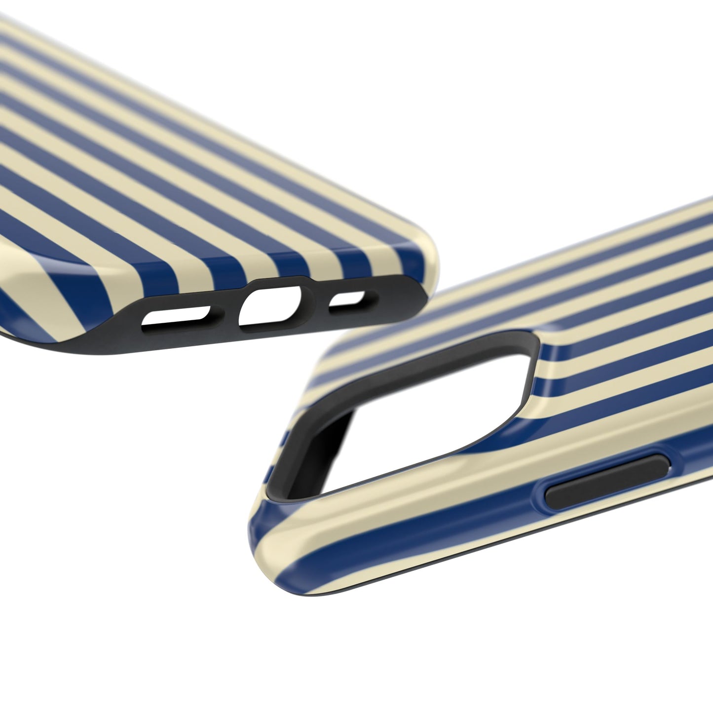 Summer Stripes Case in Butter Yellow + Dark Blue