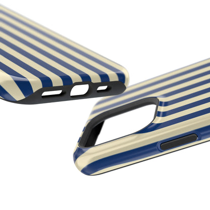 Summer Stripes Case in Butter Yellow + Dark Blue