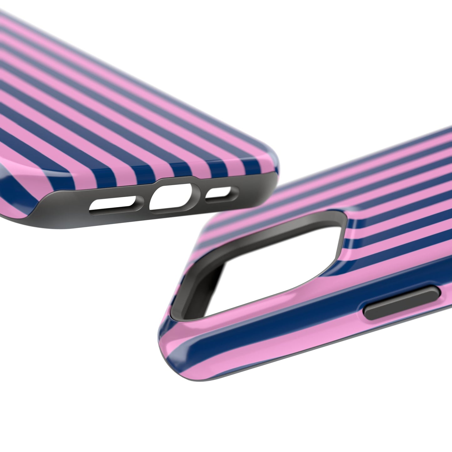 Summer Stripes Case in Dark Blue + Poppy Pink