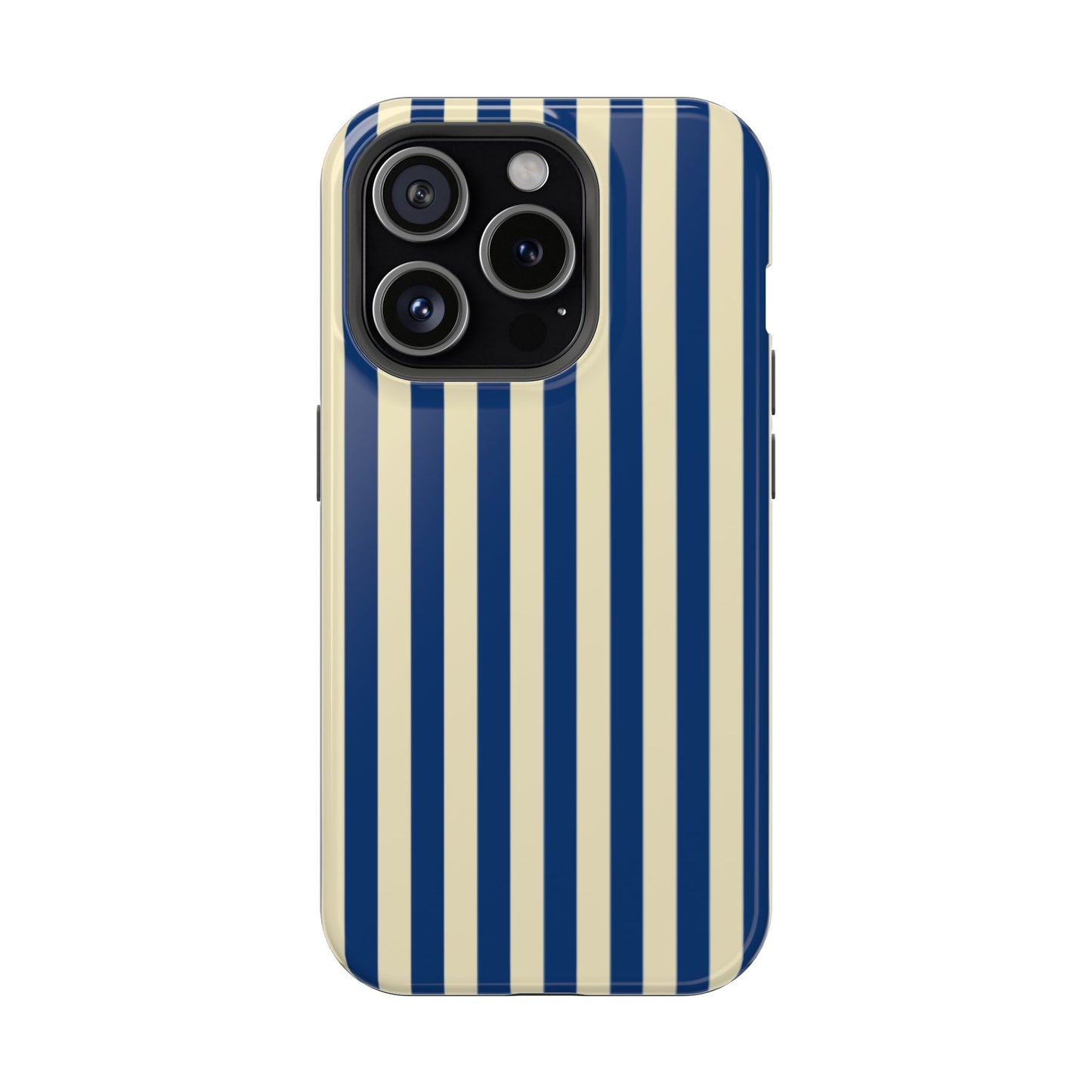 Summer Stripes Case in Butter Yellow + Dark Blue
