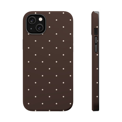 Polka Pop Case in Espresso Brown + Off White