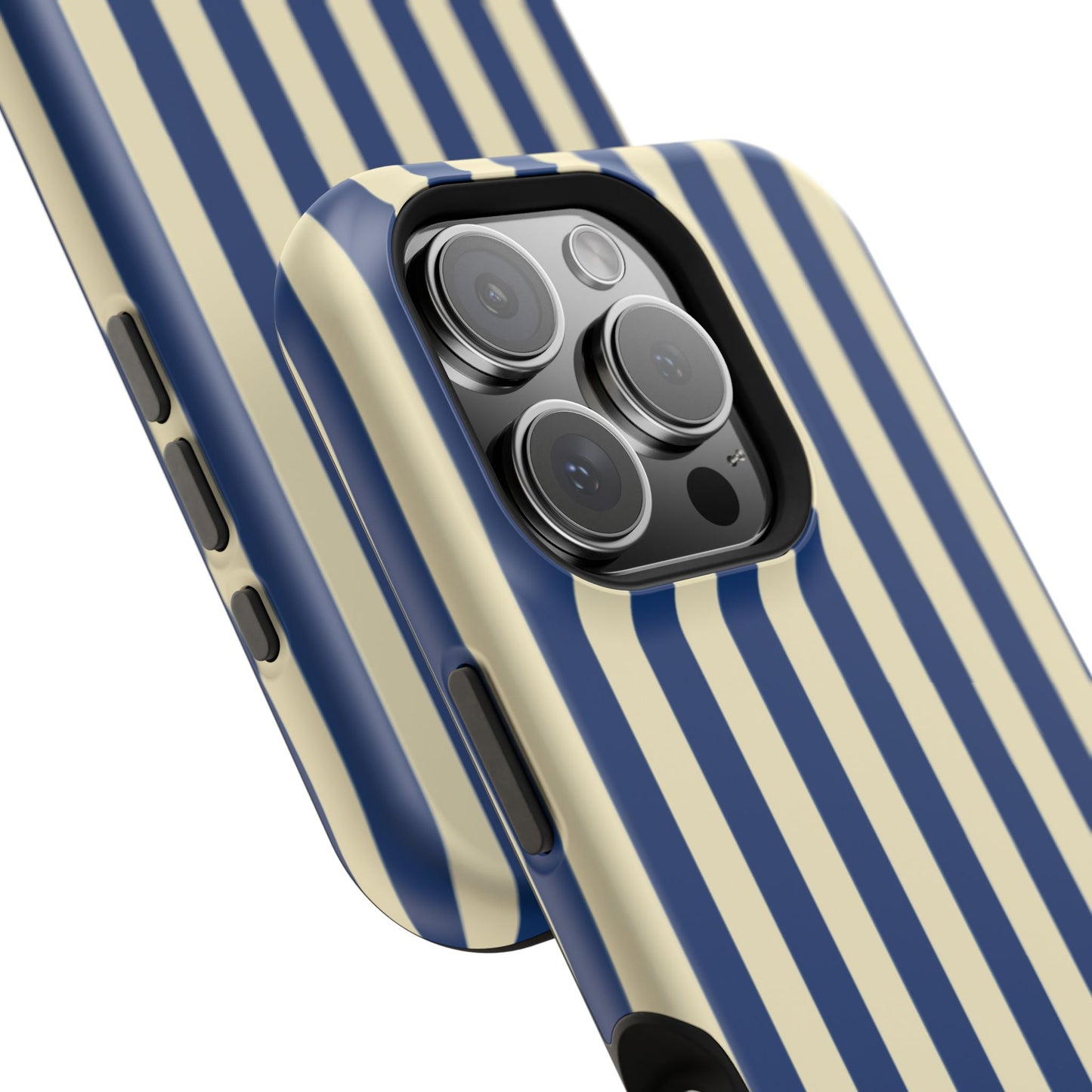 Summer Stripes Case in Butter Yellow + Dark Blue
