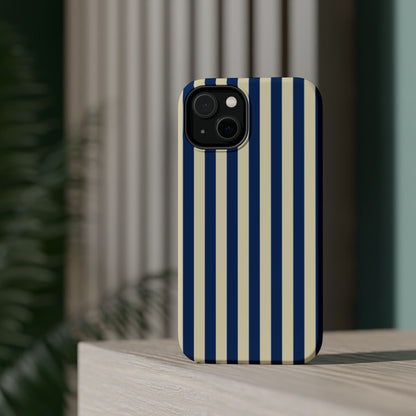 Summer Stripes Case in Butter Yellow + Dark Blue