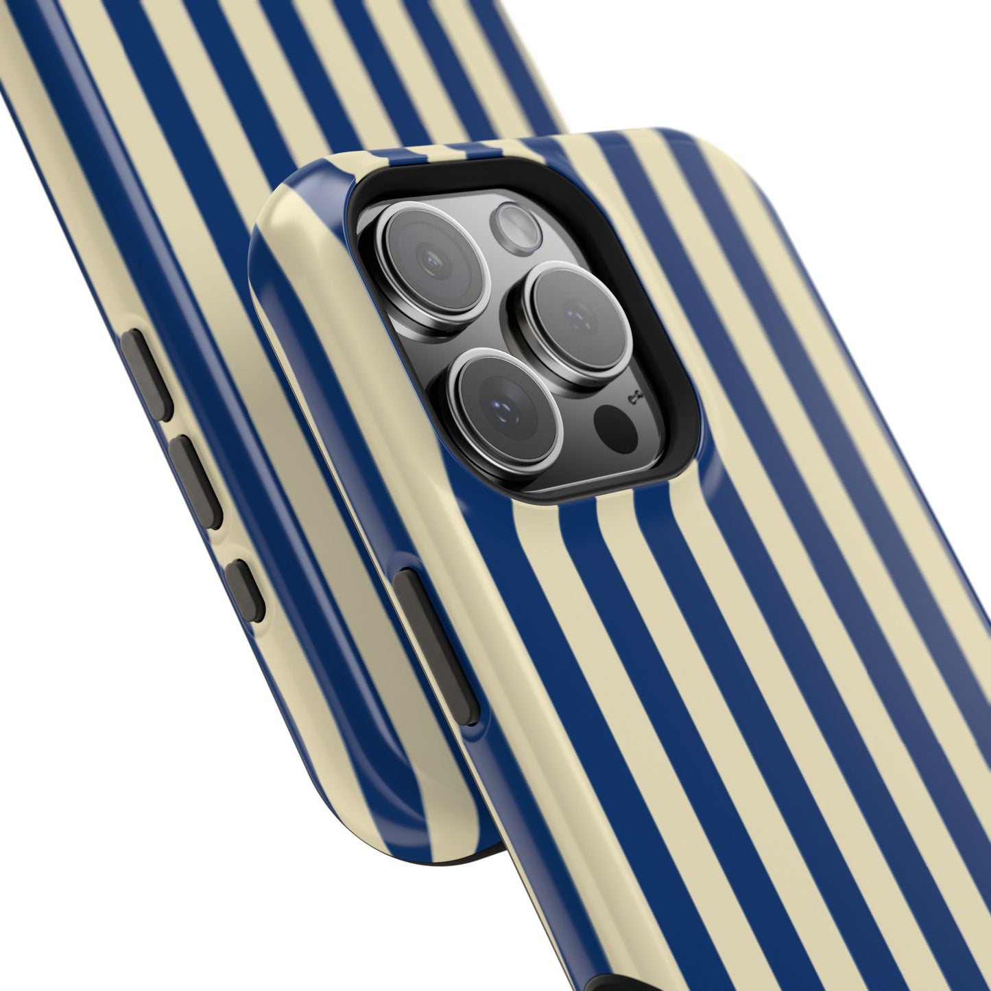 Summer Stripes Case in Butter Yellow + Dark Blue
