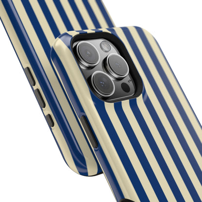 Summer Stripes Case in Butter Yellow + Dark Blue