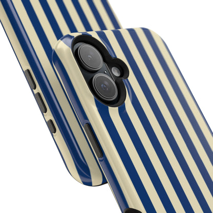 Summer Stripes Case in Butter Yellow + Dark Blue