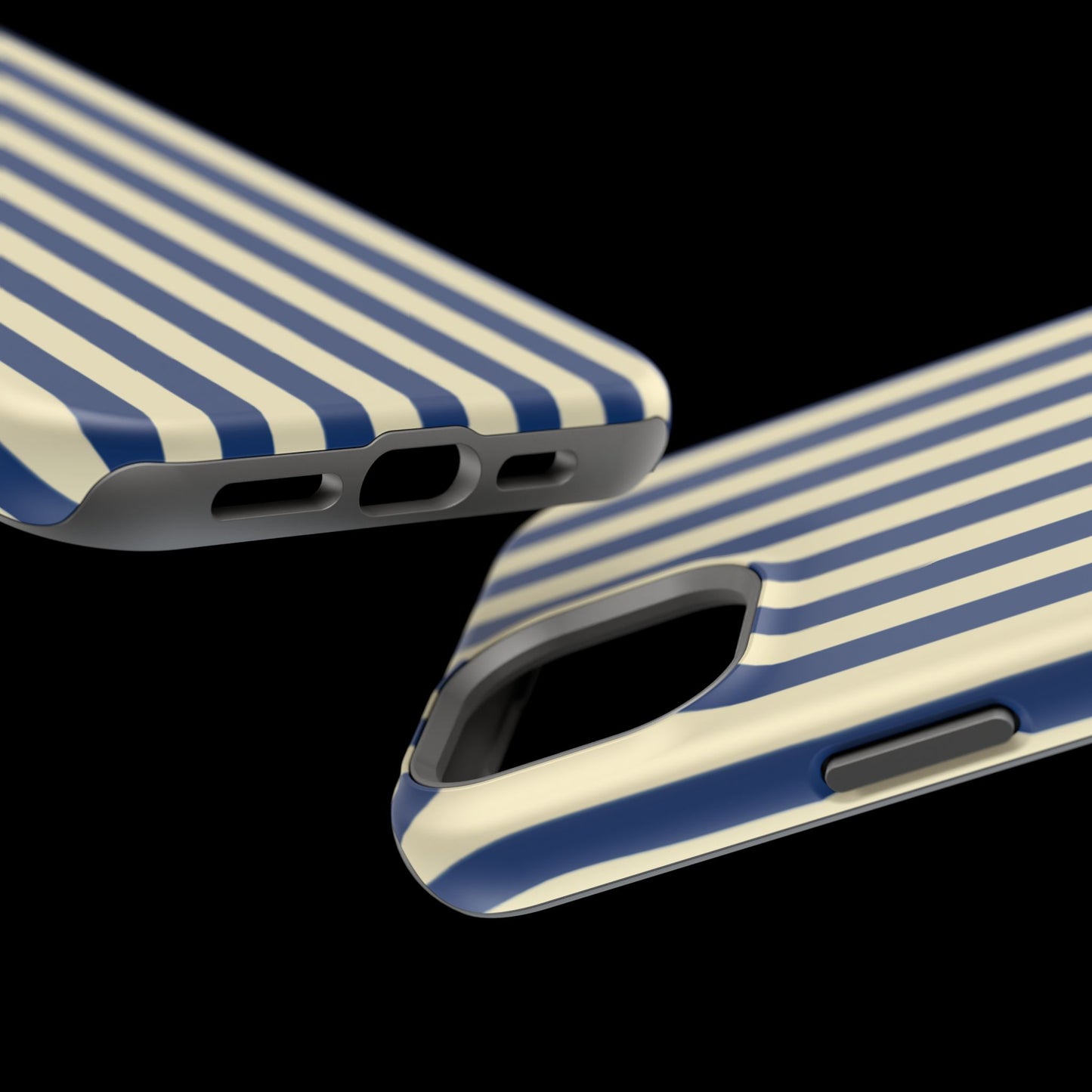 Summer Stripes Case in Butter Yellow + Dark Blue