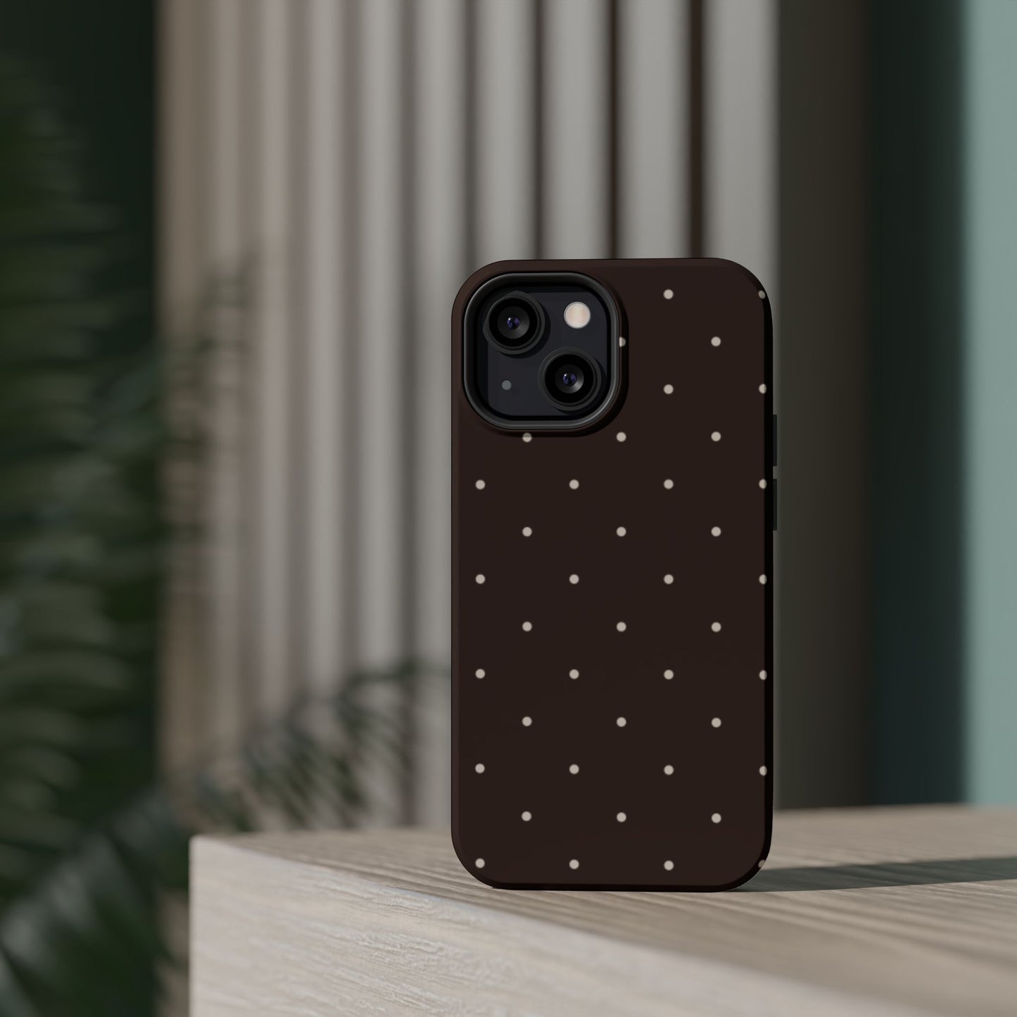 Polka Pop Case in Espresso Brown + Off White